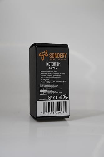 Pedal de Distorsión Sondery Brillante y Normal Sonido Clásico Británico años 70-80 para Guitarras Eléctricas