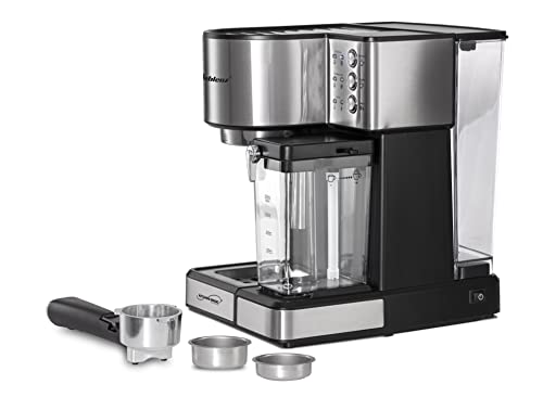 Koblenz Cafetera Espresso, Cappuccino y Latte, 15 Bares de Presión, Multipropósito, Potencia de 1350 W, Deposito de leche, Sistema de Espuma para Café Cappuccino, Filtro lavable (CKM-1350 IN)