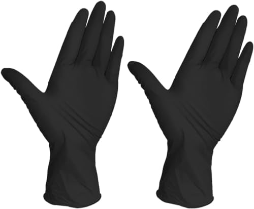 Guantes Desechables de Nitrilo Vinil Alta Calidad Negro Ajuste Perfecto Resistentes Sin Látex Sin Polvo Ambidiestros