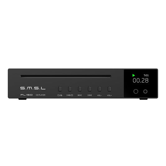 SMSL PL150 Reproductor de CD de alta potencia CS43198 D/A, CDs estándar/MQA-CD/HDCD, con auriculares RCA/3,5 mm y 4,4 mm, salida óptica/coaxial, para vehículo/portátil/TV/PC, amplificador de