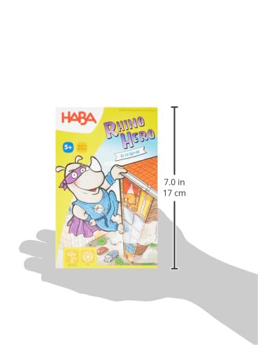 HABA Rhino Hero 302273: Juego de Azulejos, 2-5 Jugadores, 5+ Años, Familiar, Unisex, 5-15 Minutos, Español