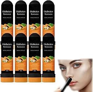 Pack de 8 inhaladores nasales GlucoX para alivio rápido de la diabetes, zumbidos en los oídos, estrés y ansiedad con aceites esenciales naturales. Ayuda alivio natural y aromaterapia.