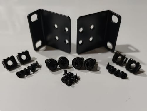 RW RoutersWholesale Rack Mount Kit Compatible with Many 17.3" Wide Buffalo Tech, Cisco, DELL, D-Link, Linksys, NETGEAR, and TRENDnet Products