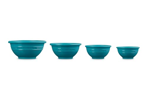 Le Creuset - Cuencos de silicona para preparación, juego de 4 unidades, color Caribe