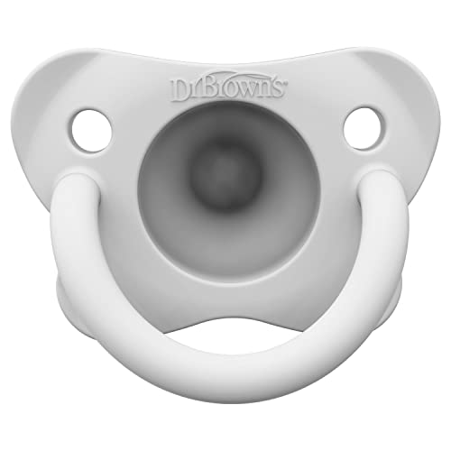 Chupete de Bebé Dr. Brown's Negro Gris Blanco Diseño Contorneado de Silicona para 0-6 Meses Paquete de 3