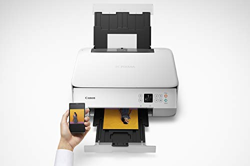 Canon PIXMA TS5320 Impresora inalámbrica Todo en uno, escáner, copiadora con AirPrint, Blanco, Funciona con Alexa
