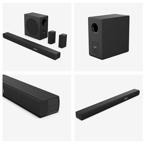 Hisense HS5100-5.1 Canal 540 W Barra de Sonido con subwoofer inalámbrico de 6.5 Pulgadas, 540 W de Potencia máxima de Audio, 5.3 Bluetooth inalámbrico, Alimentado por DTS Virtual: X, HDMI