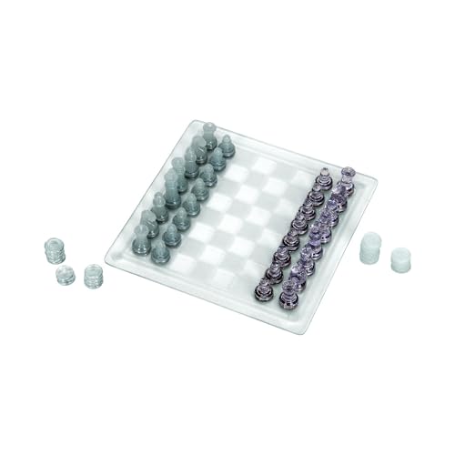 Juego de Ajedrez y Damas Inglesas Novelty Cristal Diseño Sofisticado
