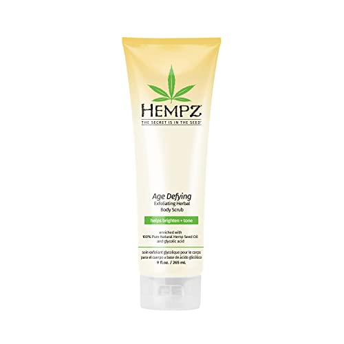 Hempz Age Defying Herbal Body Scrub, de blanco, vainilla / Musk, Onza 9 Fluid