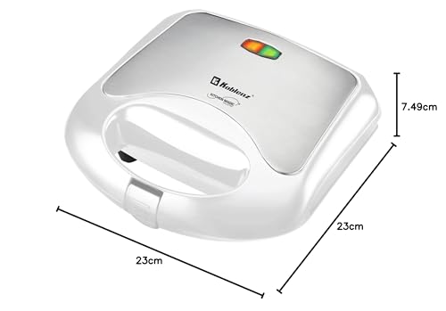 Koblenz Sandwichera Eléctrica Koblenz para 2 Piezas, Placas Anti-Adherentes de Fácil Limpieza, Termostato Automático, Clip de Cierre, Luces Indicadoras, Base Vertical, 750 W (SKM-800 BI)