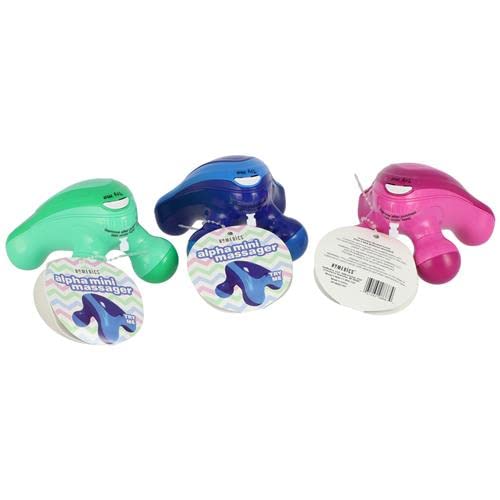 HoMedics Alpha Mini masajeador de mano, masajeador eléctrico vibrante con agarre cómodo, baterías incluidas, varios colores