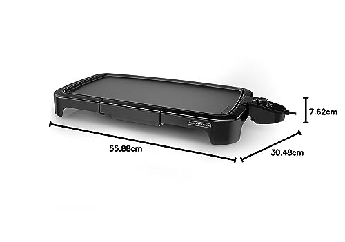 Plancha Eléctrica Black + Decker Negra con Recubrimiento Antiadherente y Canal para Grasa