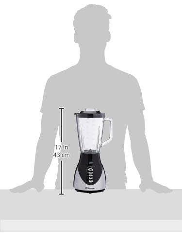 Licuadora Koblenz Súper Chef con Vaso de Vidrio de 1.5L de 3 Velocidades y Función de Pulso, 500 W, Cuchillas de Acero Inoxidable, Tritura Hielo, Smoothies, Negro con Acero Inoxidable (LKM-4703 VI)