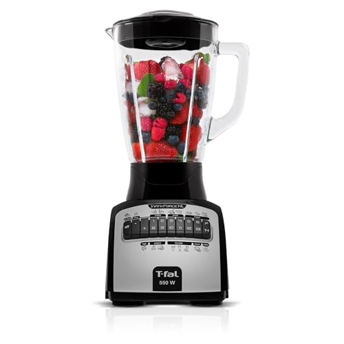 Licuadora 14 Velocidades T-Fal Infinyforce XL Negra con Vaso de Vidrio de 2.2 L, 550 W, LN8248NX