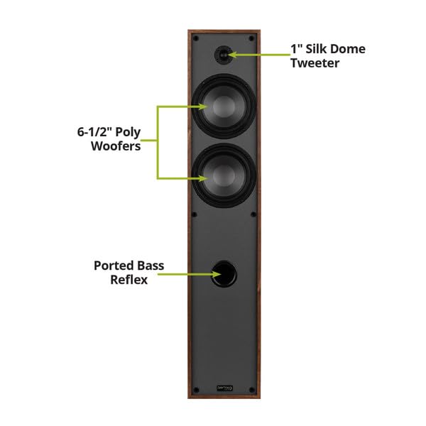Altavoces de Torre Dayton Audio Madera Clásico T65 Par