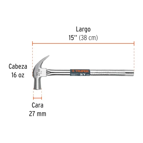 Martillo Truper MAC-27T cónica tubular 27 mm uña curva