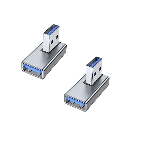 Adaptador USB 3.0 ZJKJHJY Negro con Diseño de Ángulo Recto de 90 Grados
