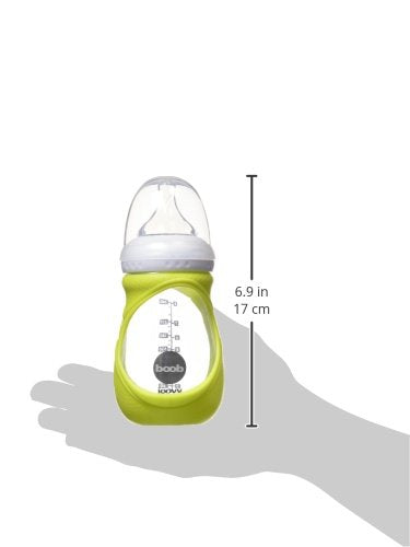 Botella de Vidrio Joovy Boob Verde con Funda, 8 Onzas