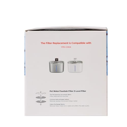 Filtros de Fuente para Gatos Feelneedy Paquete de 6 Blanco con Esponjas de Bomba para Mascotas 4 Litros