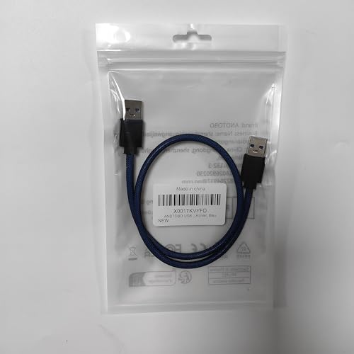 Cable USB 3.0 Macho Macho, Cable USB 3.0 A a A Macho Cable USB de Doble Extremo para Refrigeradores de Portátiles (0.5M) - Azul