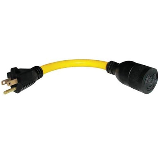 Adaptador Convertidor US Wire Amarillo Clima Frío 12 Pulgadas 20A a 15A y 15A a 20A 600V UL 12/3 Calibre