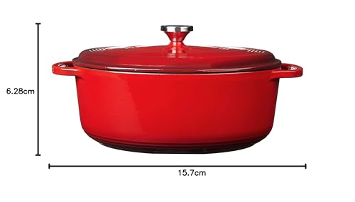 Lodge Horno holandés de hierro fundido esmaltado, Rojo, 6.6 l, 1