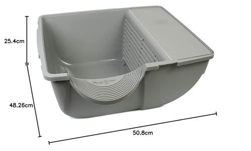 Caja de Arena Autolimpiante Omega Paw Gris Tamaño Regular Generación 5