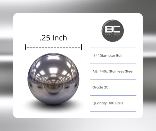 100 grandes bolas agitadoras de acero inoxidable de 1/4 pulgadas para esmalte de uñas.