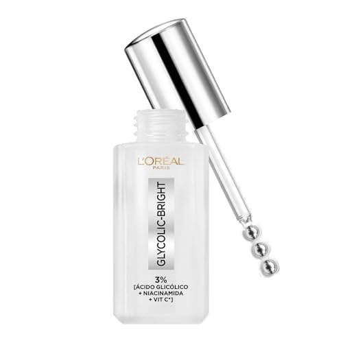 L'Oréal Paris Sérum de Ojos anti-ojeras Glycolic Bright, 30ml - con Ácido Glicólico y Niacinamida, reduce ojeras, mirada radiante en 6 días*, combate todo tipo de manchas