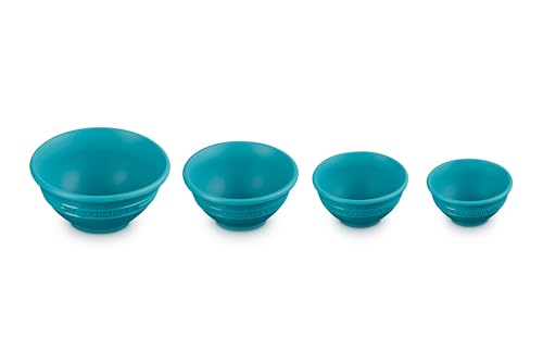 Le Creuset - Cuencos de silicona para preparación, juego de 4 unidades, color Caribe