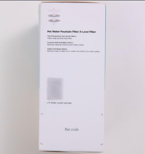 FEELNEEDY - Fuente de agua inalámbrica para gatos y perros, 3.5 litros, 6 filtros y 6 esponjas de repuesto