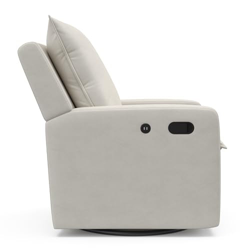 Sillón Reclinable Storkcraft Marfil con Puerto de Carga USB y Base Giratoria de 360 Grados