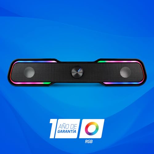 Bocina BSP-350 Start The Game Bluetooth con RGB, Panel Táctil, Selección de Color, Alimentación USB, Salida 3.5 mm, con Microfono, Gamer, para PC Gamer, Pantalla, Computadora,