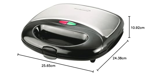 Brentwood Panini Prensa y Sandwichera antiadherente, 9.7 x 9.7 x 9.5 cm, negro