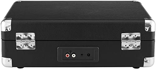 Crosley CR8005F-BK Cruiser Plus - Tocadiscos de Vinilo con Bluetooth de 3 velocidades, Color Negro y Rojo