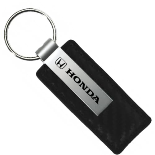 Honda Logotipo Negro de fibra de carbono textura piel Clave Cadena