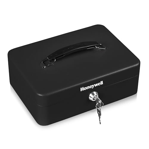 Honeywell Safes & Door Locks - 6112 Standard Steel Cash Box with Key Lock, Black