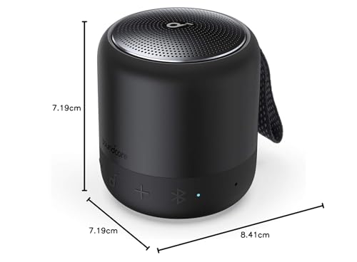 Soundcore by Anker Mini 3 Bocinas Portátiles Bluetooth con BassUp y PartyCast, USB-C, Impermeable IPX7, Ecualizador Personalizable