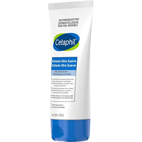 Cetaphil Exfoliante Ultra Suave 1 pz 178 ml Con Extracto de Bambú que Remueve Células Muertas de Uso Diário Recomendada por Dermatólogos para Piel Sensible