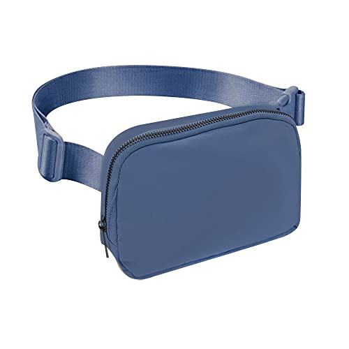 Cangurera Deportiva, Riñoneras Deportiva con Tela Impermeable de Amplia Capacidad, Bolsas de Crossbody Cinturón de Viaje de Seguridad para Pasaporte, Efectivo y Tarjetas,Cinturón Ajustable (Azul)