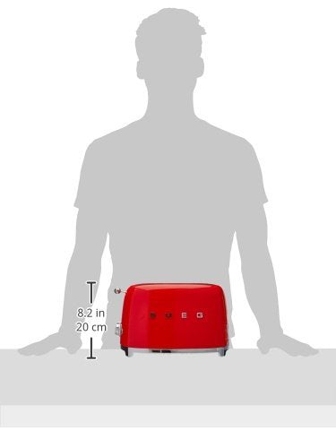 Smeg TSF01RDUS Tostadora 2 rebanadas, color Rojo