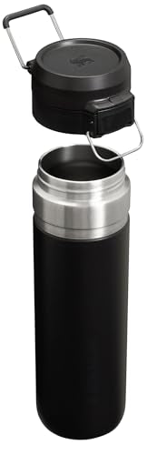 Botella de Agua Stanley Negro Quick Flip GO Acero Inoxidable 24 Onzas