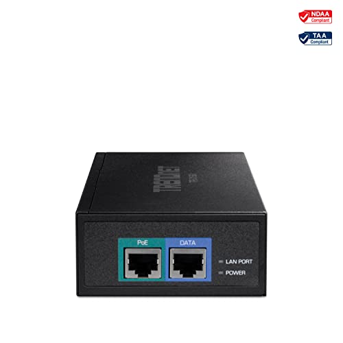 TRENDnet Inyector PoE+ 2.5G TPE-215GI, Convierte Puerto No PoE a PoE+ 2.5G, Fuente de Alimentación Integrada, Compatible 2.5GBASE-T