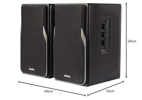 Altavoces de Estantería Edifier Negro con Bluetooth y Entrada Óptica-Coaxial