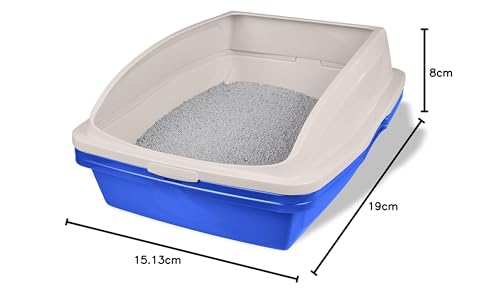 Caja de Arena Van Ness Azul Gris con Marco para Gatos