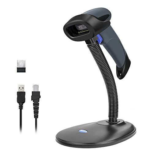 Escáner de Código de Barras NETUM Inalámbrico QR con Soporte 3 en 1 Bluetooth USB