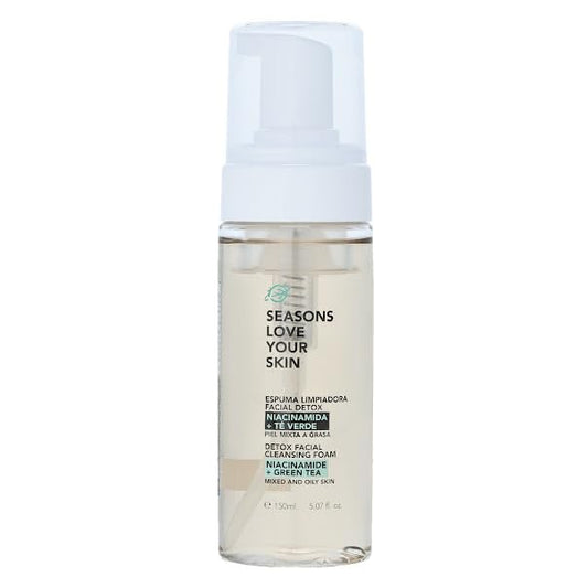 seasons love your skin espuma limpiadora facial con niacinamida té verde para piel mixta a grasa o con acné 150 ml