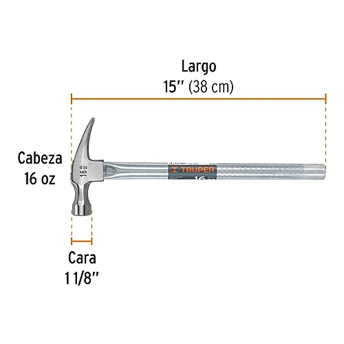 Martillo Uña Recta Truper MTR-16 Tubular 16 oz