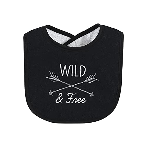 Hudson Baby Baberos unisex de rizo de algodón para bebé con relleno de fibra, oso de alce para niño, talla única