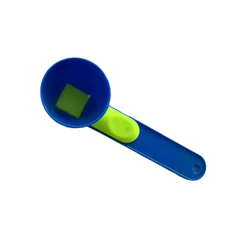 Cuchara Embudo Medidora De Polvo Gimnasio Blue Con Mango Largo 2 En 1